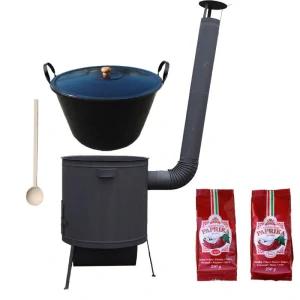 Smaltovaný kotel 60 L na zabijačku + žáruvzdorná kotlina 53 PLUS 600 4 MM + vařečka