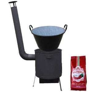 Zabijačkový smaltovaný kotel 100 L, žáruvzdorná kotlina 42 PLUS 600 4 MM + sladká paprika GURMÁN 250 g